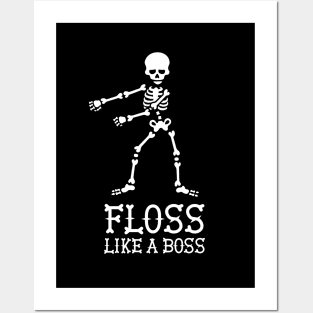 Floss like a Boss dance flossing dance skeleton Posters and Art